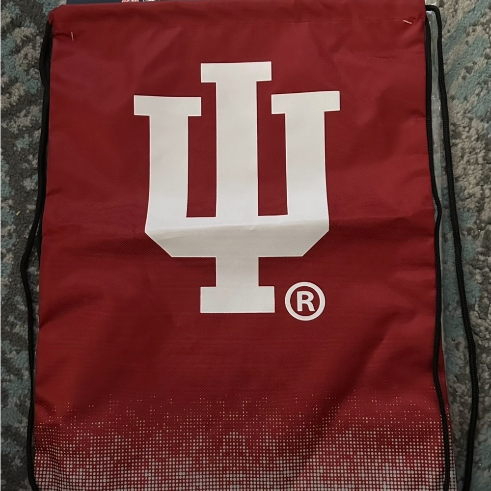 NWT NCAA Indiana University Crimson Drawstring Backpack